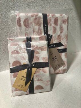 West Elm Rose KING Organic Cotton HALF MOON Duvet Cover Set. 2 Shams